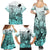 Beauty and The Warrior Polynesian Valentine Family Matching Summer Maxi Dress and Hawaiian Shirt Hibiscus FLowers Turquoise Style LT9 - Polynesian Pride