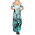 Beauty and The Warrior Polynesian Valentine Family Matching Summer Maxi Dress and Hawaiian Shirt Hibiscus FLowers Turquoise Style LT9 - Polynesian Pride