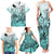 Beauty and The Warrior Polynesian Valentine Family Matching Tank Maxi Dress and Hawaiian Shirt Hibiscus FLowers Turquoise Style LT9 - Polynesian Pride