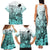 Beauty and The Warrior Polynesian Valentine Family Matching Tank Maxi Dress and Hawaiian Shirt Hibiscus FLowers Turquoise Style LT9 - Polynesian Pride