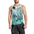 Beauty and The Warrior Polynesian Valentine Men Tank Top Hibiscus FLowers Turquoise Style LT9 - Polynesian Pride