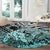 Beauty and The Warrior Polynesian Valentine Round Carpet Hibiscus FLowers Turquoise Style LT9 - Polynesian Pride