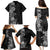 Hawaii Tropical Flowers Tribal Pattern Family Matching Puletasi and Hawaiian Shirt Black Style LT9 - Polynesian Pride