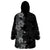 Hawaii Tropical Flowers Tribal Pattern Wearable Blanket Hoodie Black Style LT9 - Polynesian Pride