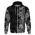 Hawaii Tropical Flowers Tribal Pattern Zip Hoodie Black Style LT9 Zip Hoodie Black - Polynesian Pride