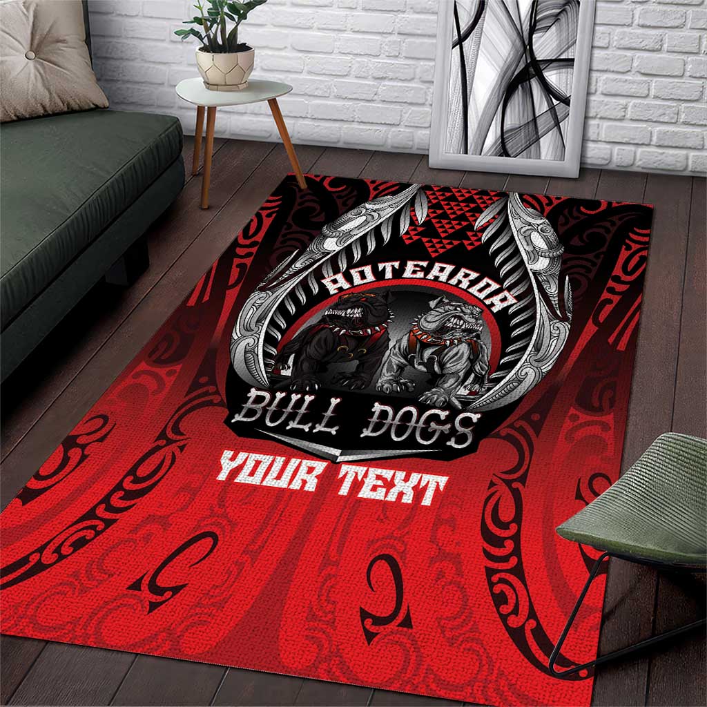 Aotearoa Bulldog Personalised Area Rug Maori Kowhaiwhai Motif