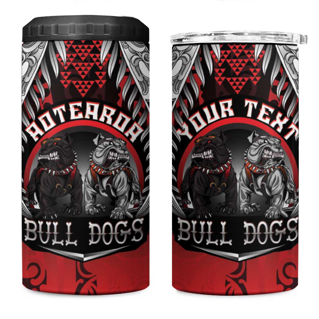 Aotearoa Bulldog Personalised 4 in 1 Can Cooler Tumbler Maori Kowhaiwhai Motif