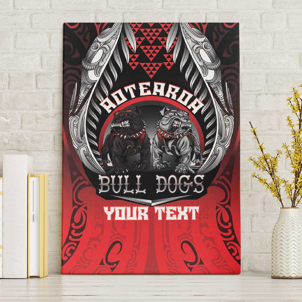 Aotearoa Bulldog Personalised Canvas Wall Art Maori Kowhaiwhai Motif