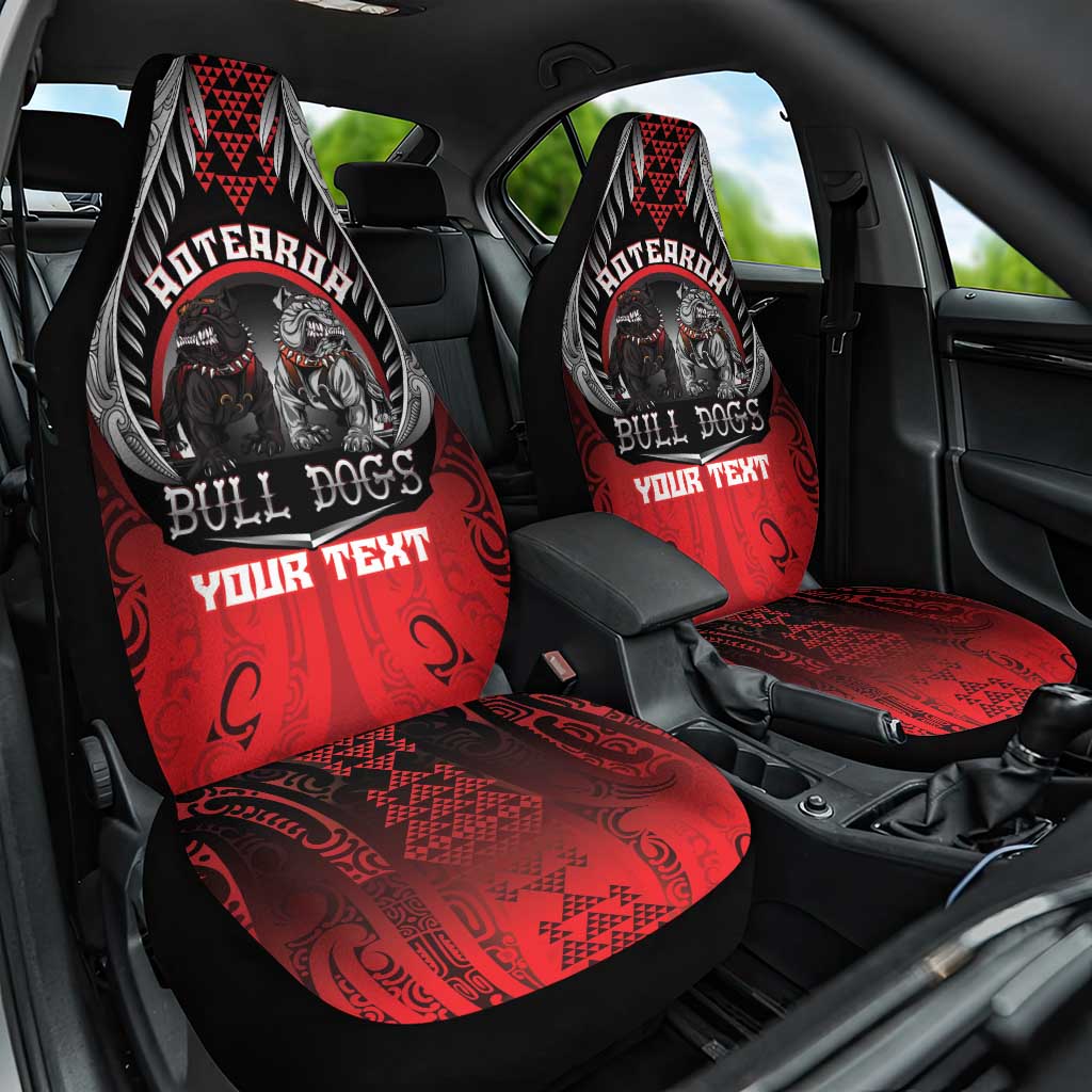 Aotearoa Bulldog Personalised Car Seat Cover Maori Kowhaiwhai Motif