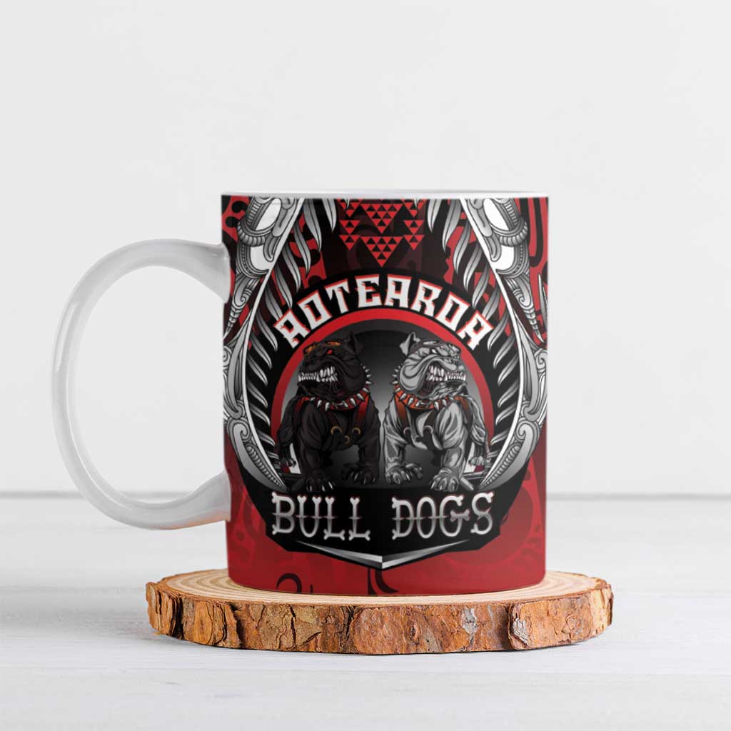 Aotearoa Bulldog Personalised Ceramic Mug Maori Kowhaiwhai Motif - Polynesian Pride