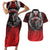 Aotearoa Bulldog Personalised Couples Matching Short Sleeve Bodycon Dress and Hawaiian Shirt Maori Kowhaiwhai Motif