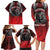 Aotearoa Bulldog Personalised Family Matching Long Sleeve Bodycon Dress and Hawaiian Shirt Maori Kowhaiwhai Motif