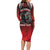 Aotearoa Bulldog Personalised Family Matching Long Sleeve Bodycon Dress and Hawaiian Shirt Maori Kowhaiwhai Motif