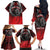 Aotearoa Bulldog Personalised Family Matching Off The Shoulder Long Sleeve Dress and Hawaiian Shirt Maori Kowhaiwhai Motif