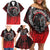 Aotearoa Bulldog Personalised Family Matching Off Shoulder Short Dress and Hawaiian Shirt Maori Kowhaiwhai Motif