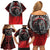 Aotearoa Bulldog Personalised Family Matching Off Shoulder Short Dress and Hawaiian Shirt Maori Kowhaiwhai Motif