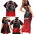 Aotearoa Bulldog Personalised Family Matching Short Sleeve Bodycon Dress and Hawaiian Shirt Maori Kowhaiwhai Motif