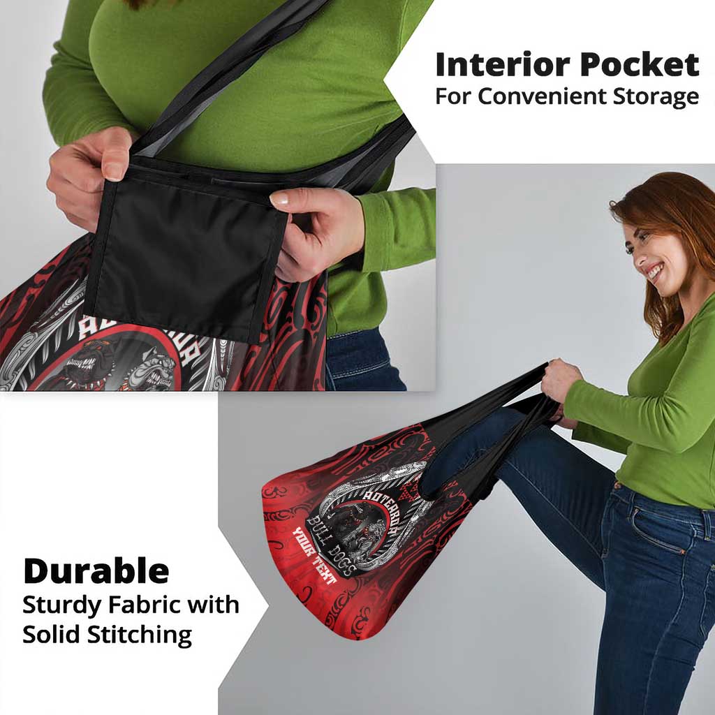 Aotearoa Bulldog Personalised Grocery Bag Maori Kowhaiwhai Motif