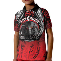 Aotearoa Bulldog Personalised Kid Polo Shirt Maori Kowhaiwhai Motif