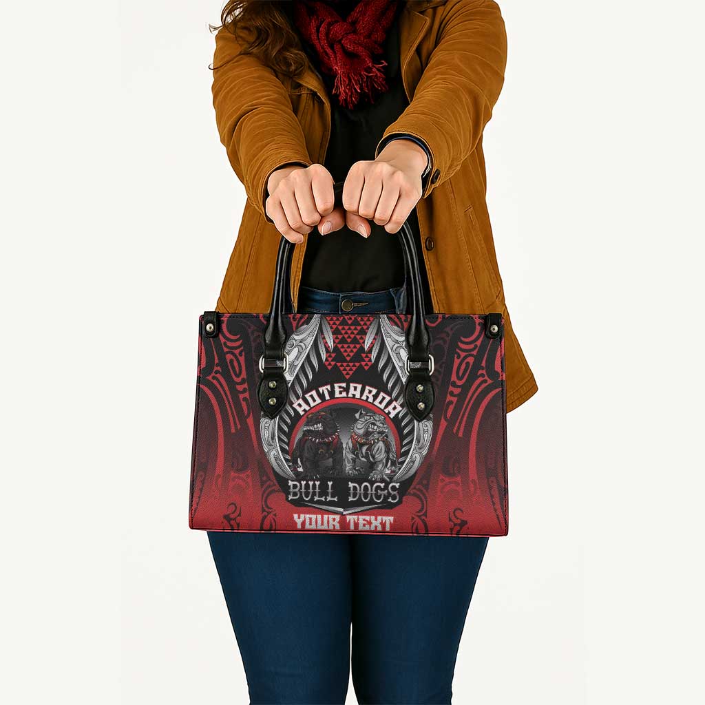 Aotearoa Bulldog Personalised Leather Bag Maori Kowhaiwhai Motif - Polynesian Pride
