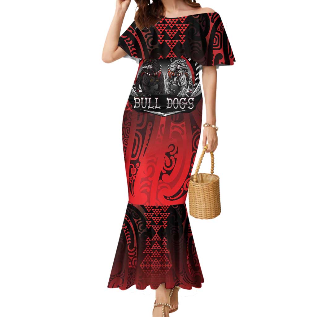 Aotearoa Bulldog Personalised Mermaid Dress Maori Kowhaiwhai Motif