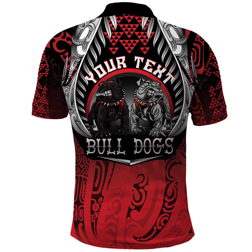 Aotearoa Bulldog Personalised Polo Shirt Maori Kowhaiwhai Motif