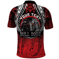 Aotearoa Bulldog Personalised Polo Shirt Maori Kowhaiwhai Motif