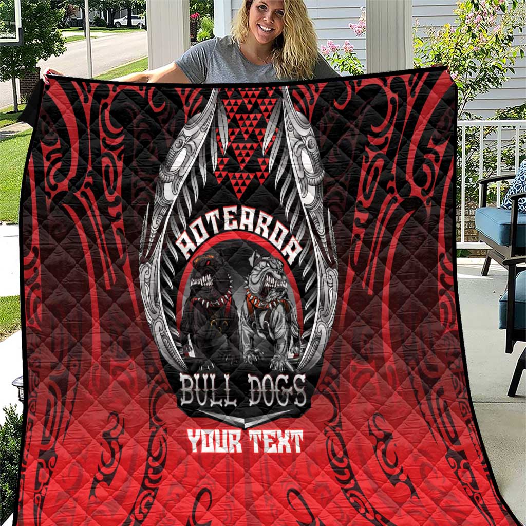 Aotearoa Bulldog Personalised Quilt Maori Kowhaiwhai Motif