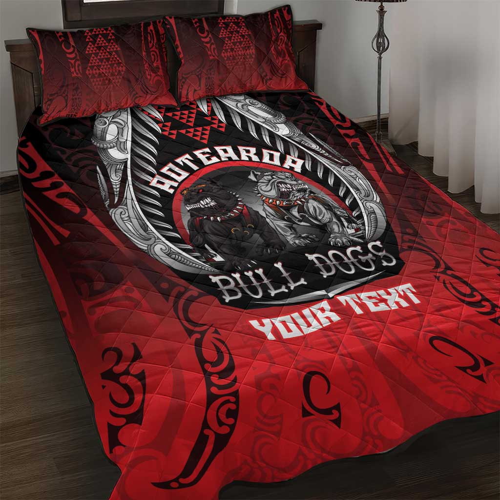 Aotearoa Bulldog Personalised Quilt Bed Set Maori Kowhaiwhai Motif