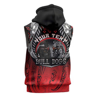 Aotearoa Bulldog Personalised Sleeveless Zip Hoodie Maori Kowhaiwhai Motif - Polynesian Pride