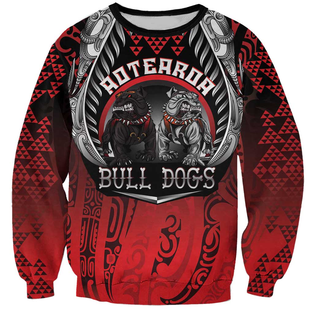 Aotearoa Bulldog Personalised Sweatshirt Maori Kowhaiwhai Motif