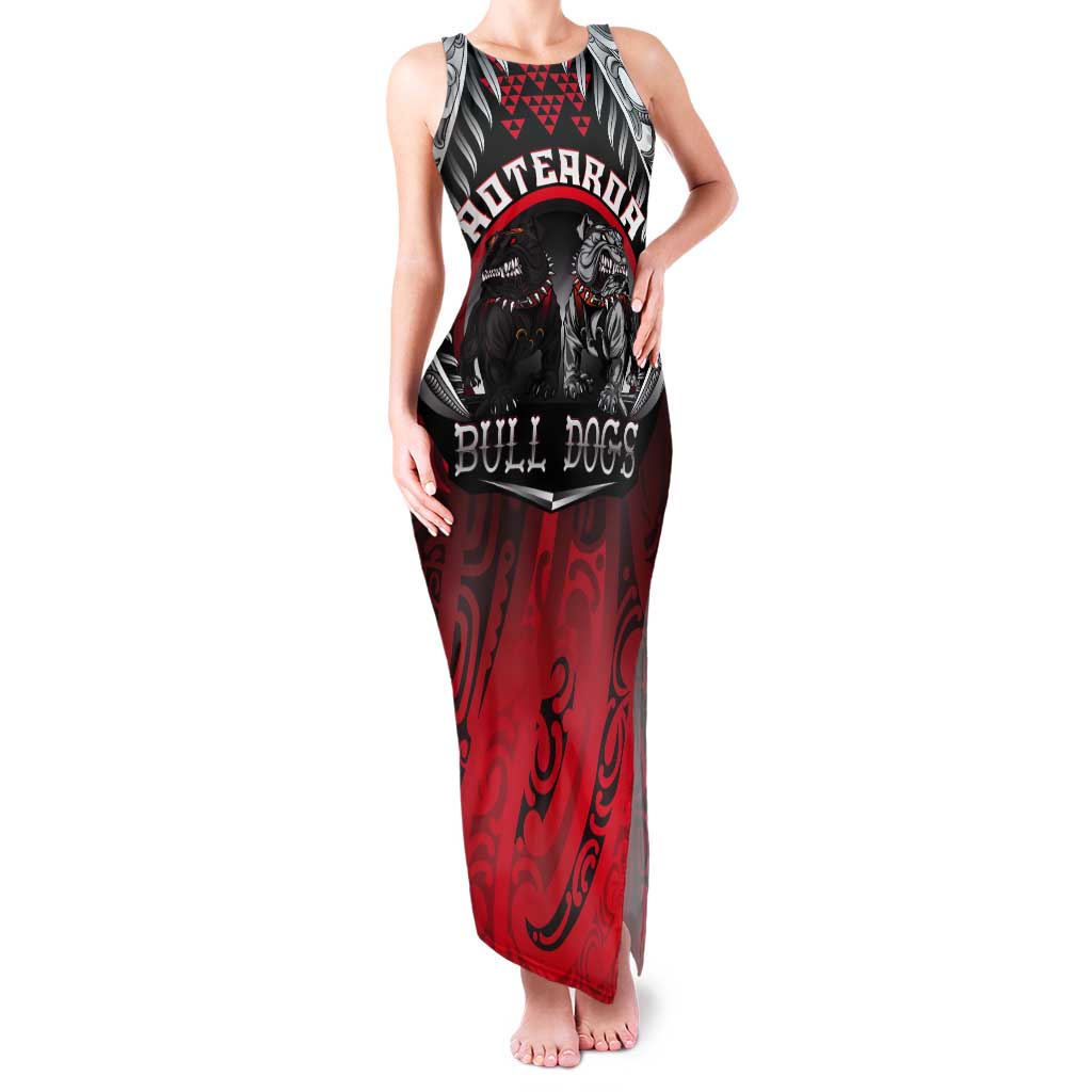 Aotearoa Bulldog Personalised Tank Maxi Dress Maori Kowhaiwhai Motif