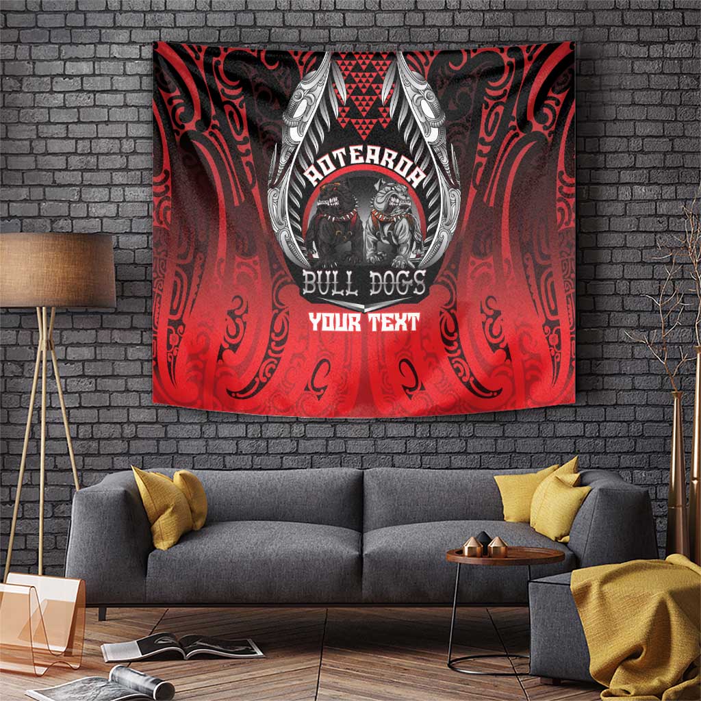 Aotearoa Bulldog Personalised Tapestry Maori Kowhaiwhai Motif