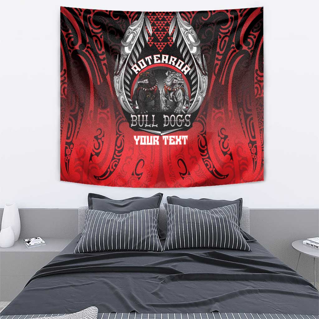 Aotearoa Bulldog Personalised Tapestry Maori Kowhaiwhai Motif