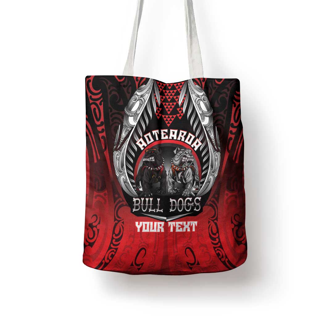 Aotearoa Bulldog Personalised Tote Bag Maori Kowhaiwhai Motif - Polynesian Pride