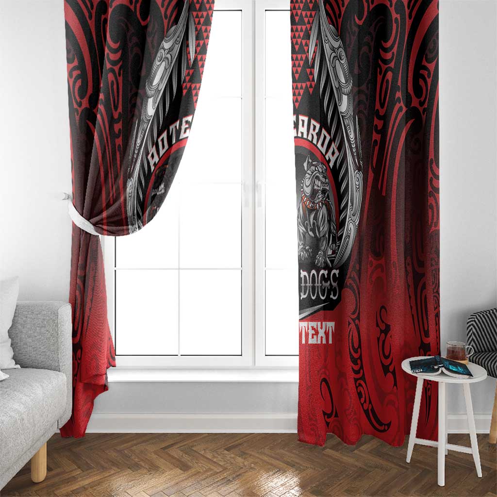 Aotearoa Bulldog Personalised Window Curtain Maori Kowhaiwhai Motif