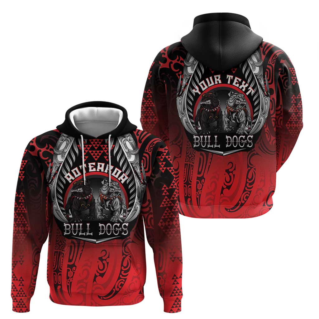 Aotearoa Bulldog Personalised Zip Hoodie Maori Kowhaiwhai Motif