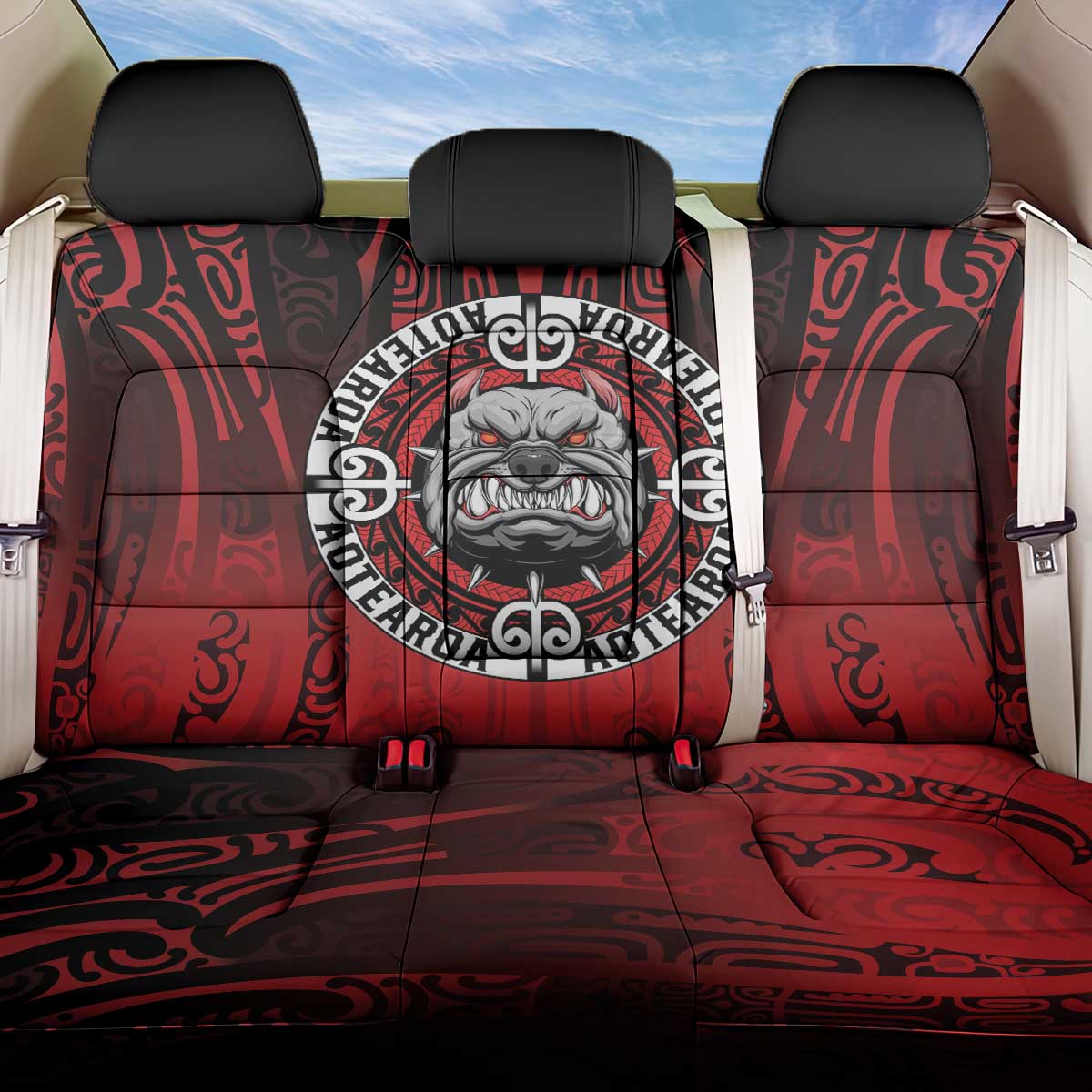 Aotearoa Bulldog Back Car Seat Cover New Zealand Kowhaiwhai Tribal