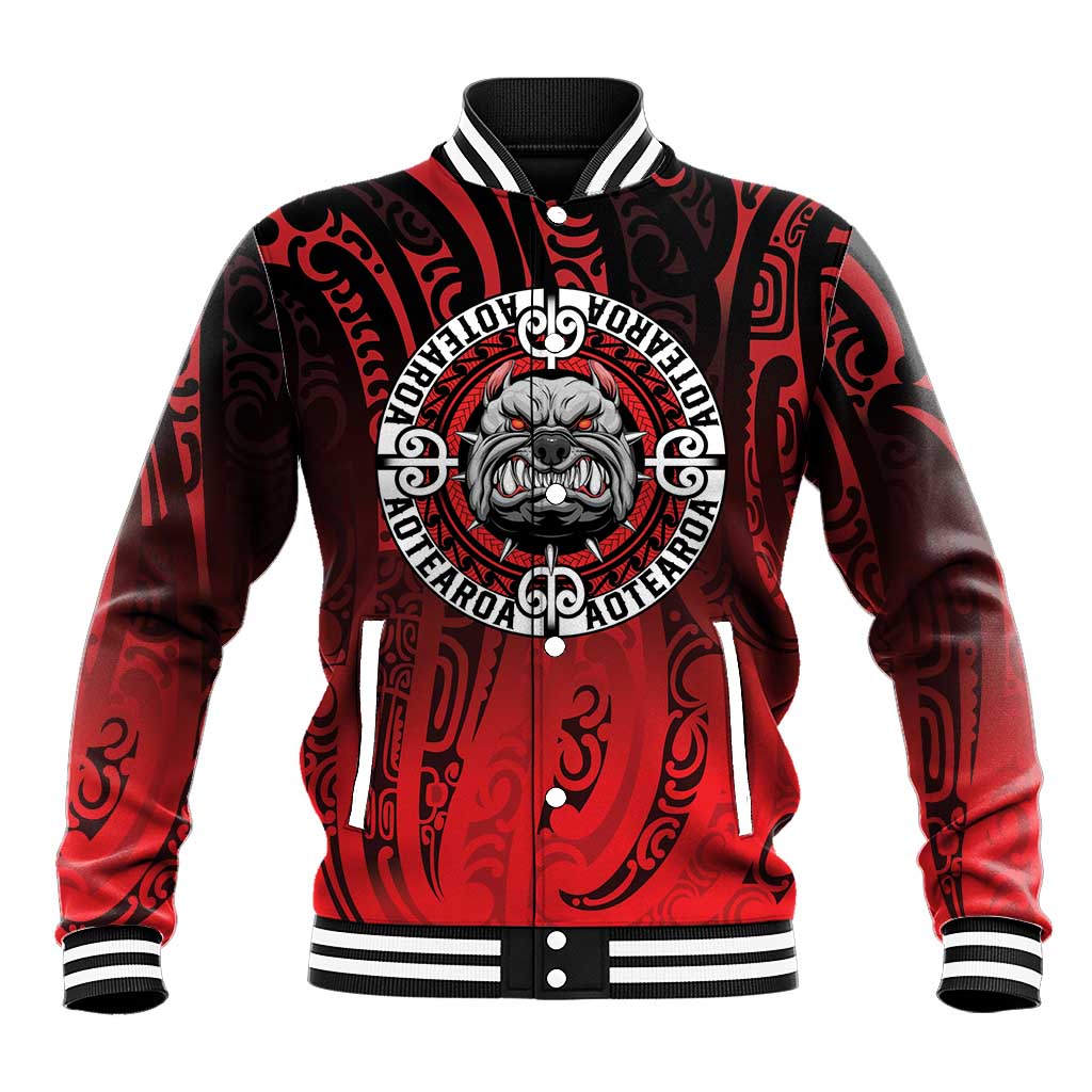 Aotearoa Bulldog Baseball Jacket New Zealand Kowhaiwhai Tribal