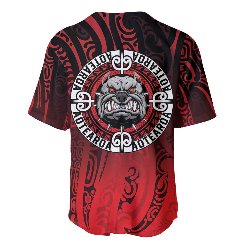Aotearoa Bulldog Baseball Jersey New Zealand Kowhaiwhai Tribal