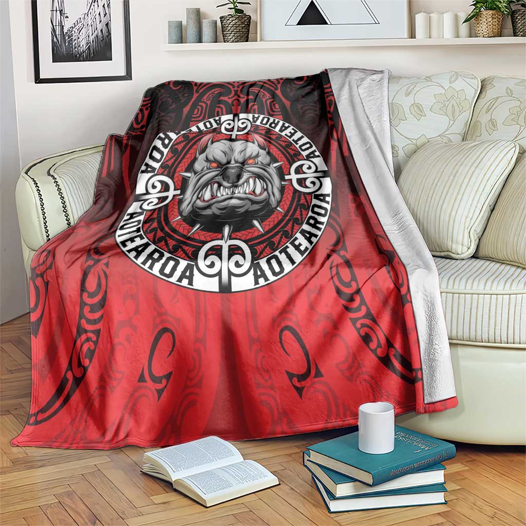 Aotearoa Bulldog Blanket New Zealand Kowhaiwhai Tribal