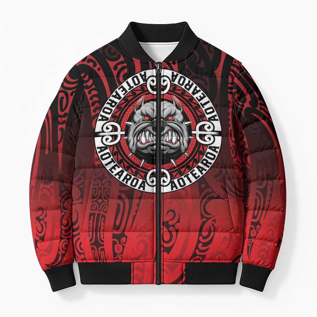 Aotearoa Bulldog Bomber Puffer Jacket New Zealand Kowhaiwhai Tribal - Polynesian Pride