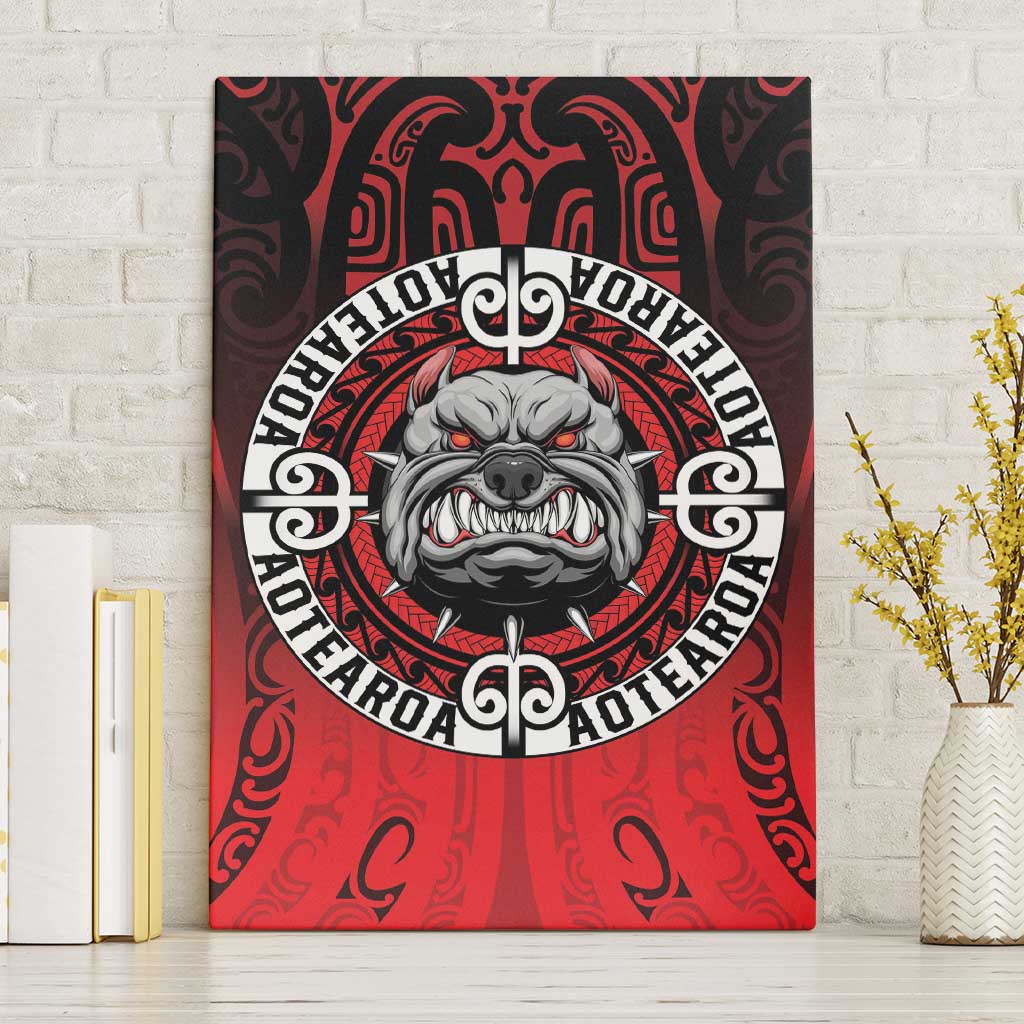 Aotearoa Bulldog Canvas Wall Art New Zealand Kowhaiwhai Tribal