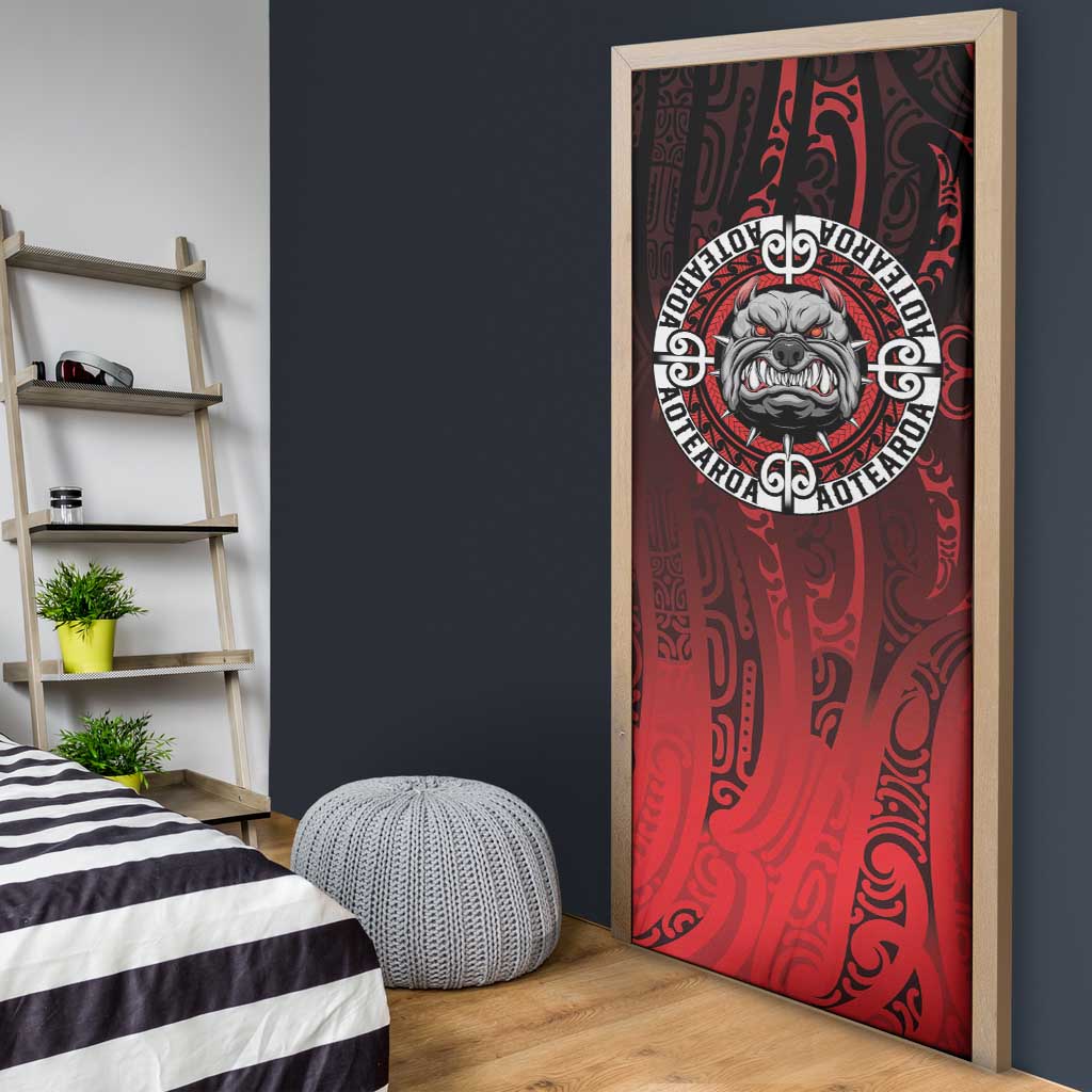 Aotearoa Bulldog Door Cover New Zealand Kowhaiwhai Tribal - Polynesian Pride
