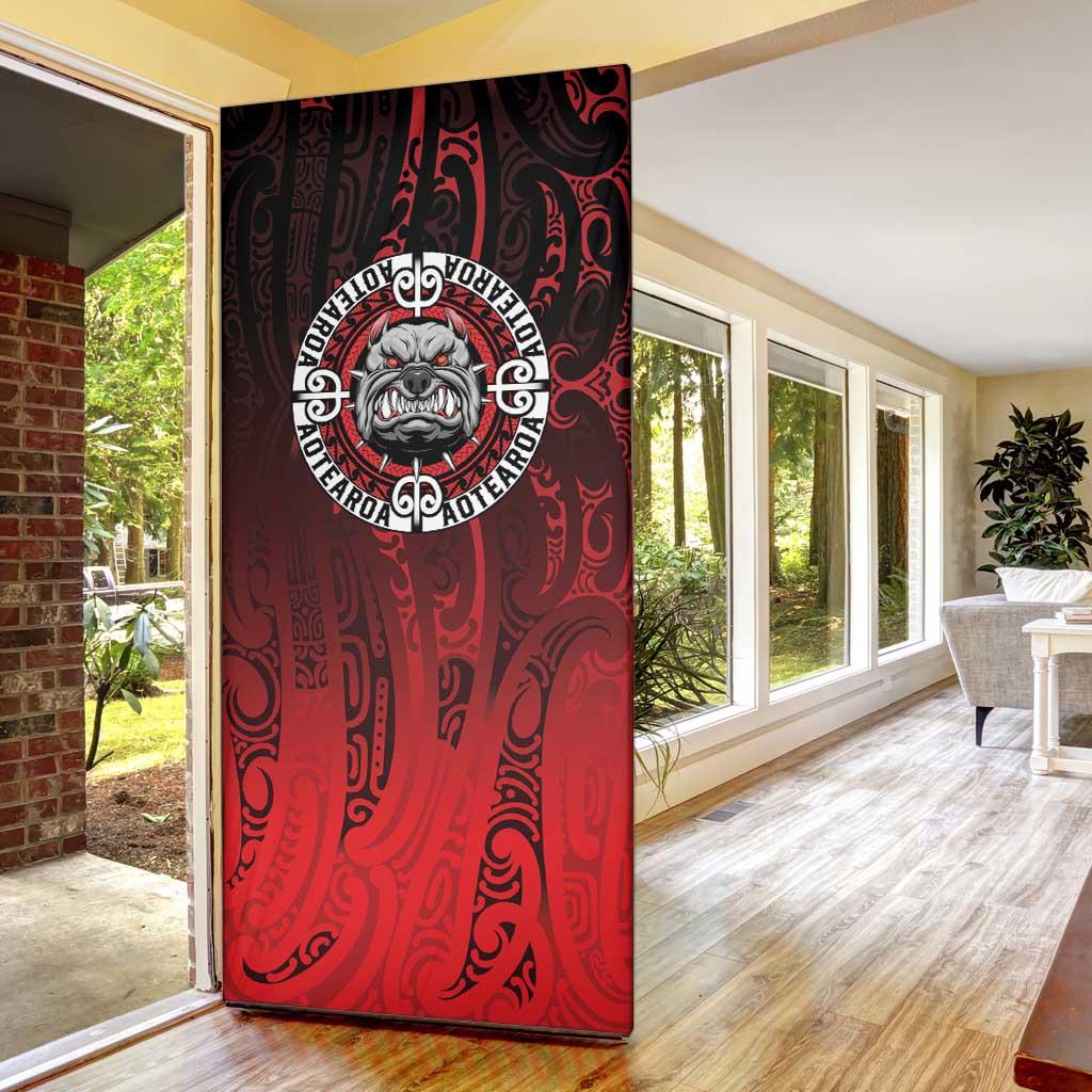 Aotearoa Bulldog Door Cover New Zealand Kowhaiwhai Tribal - Polynesian Pride