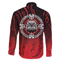 Aotearoa Bulldog Family Matching Short Sleeve Bodycon Dress and Hawaiian Shirt New Zealand Kowhaiwhai Tribal