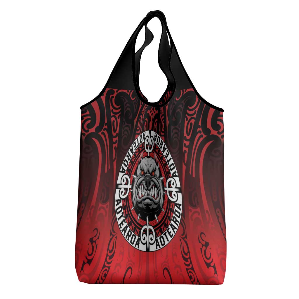 Aotearoa Bulldog Grocery Bag New Zealand Kowhaiwhai Tribal