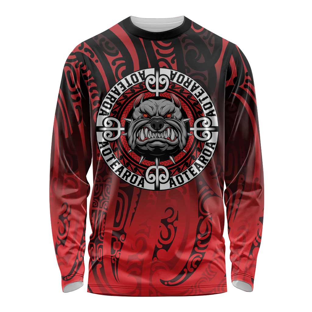 Aotearoa Bulldog Long Sleeve Shirt New Zealand Kowhaiwhai Tribal
