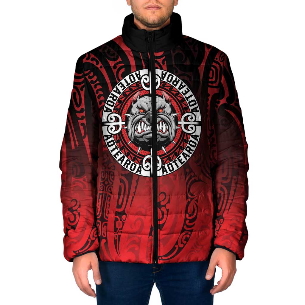 Aotearoa Bulldog Padded Jacket New Zealand Kowhaiwhai Tribal - Polynesian Pride
