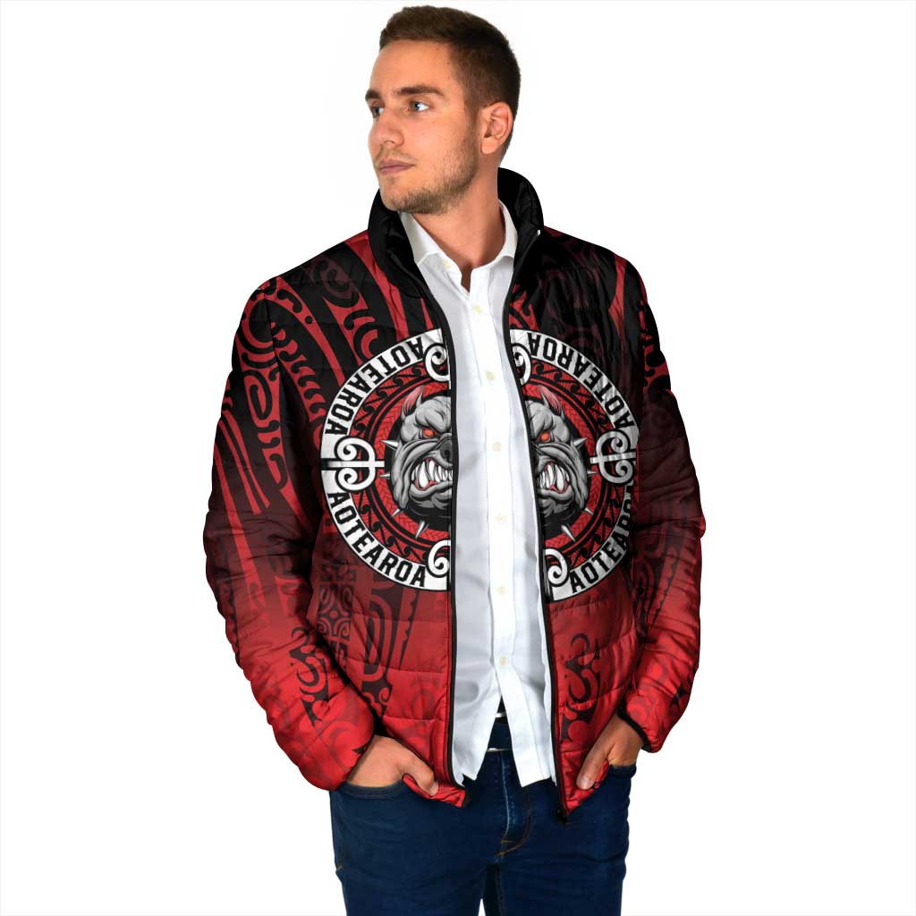 Aotearoa Bulldog Padded Jacket New Zealand Kowhaiwhai Tribal - Polynesian Pride
